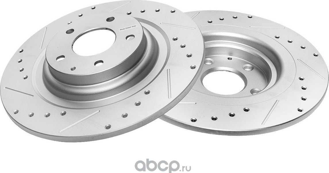 Задний тормозной диск Evolution с перфорацией и насечками, в покрытии GEOMET Pow (Powerstop). Артикул JBR1742