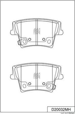Тормозные колодки MK Kashiyama задние для Dodge Magnum I 2005-2008. Артикул D20032MH