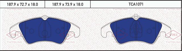 Колодки тормозные перед AUDI A4/A5 2007 (Tatsumi). Артикул TCA1071