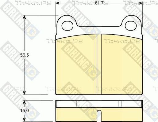 Тормозные колодки Girling задние для Opel Monza 1978-1986. Артикул 6101012
