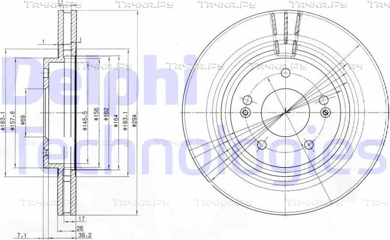 Тормозной диск Delphi. Артикул BG3860