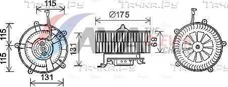 Вентилятор, мотор печки (отопителя) салона AVA для BMW 7 IV (E65/E66) 2001-2008. Артикул BW8478