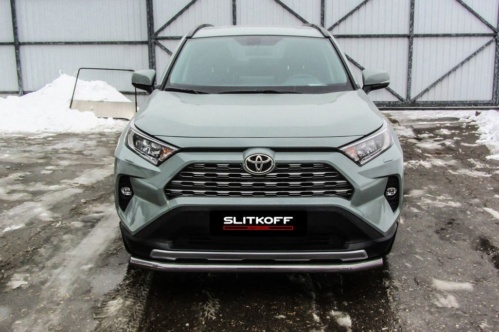 Защита Slitkoff переднего бампера d57 для Toyota RAV4 V 2018-2026. Артикул TR419-002