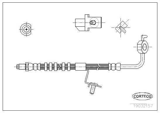 Тормозной шланг Corteco передний правый для Ford Orion III 1990-1993. Артикул 19032157
