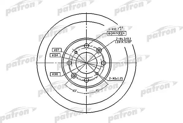 Тормозной диск Patron передний для Honda Civic V 1991-1995. Артикул PBD1436