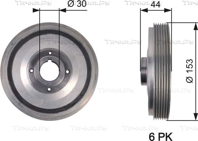 Шкив коленвала Gates DriveAlign® для Lancia Delta II (836) 1995-1999. Артикул TVD1067