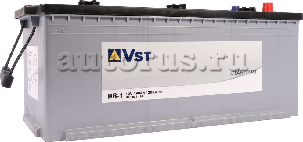 690034120_аккумуляторная батарея! 6СТ-190 190Ah 1200A +слева 513x225x218/ (VST). Артикул 690034120