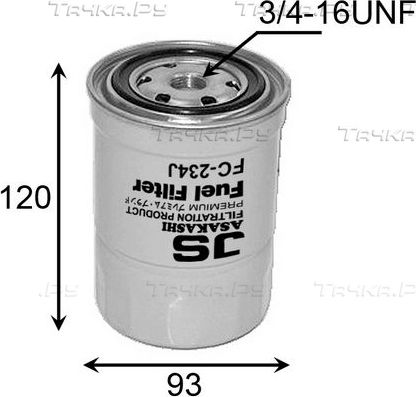Топливный фильтр JS Asakashi. Артикул FC234J