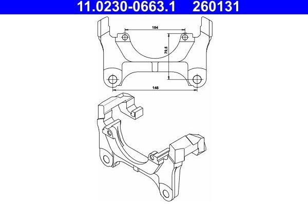 Скоба тормозного суппорта ATE. Артикул 11.0230-0663.1