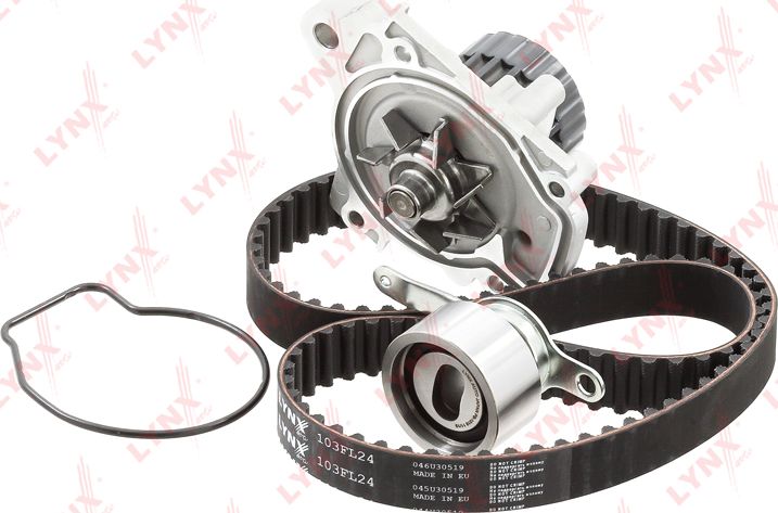 Помпа (водяной насос) с комплектом ремня ГРМ LYNXauto. Артикул PW-1155
