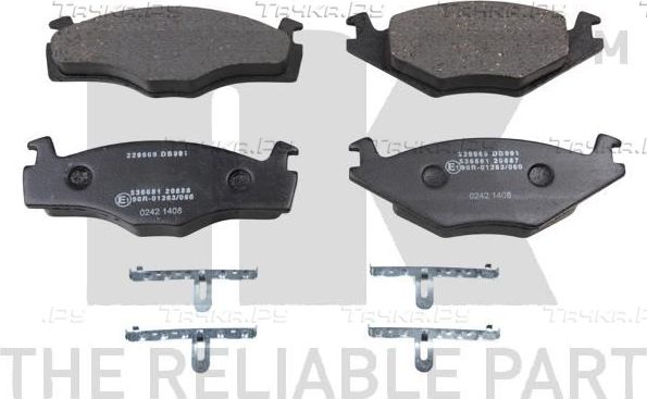 Тормозные колодки NK передние для Volkswagen Scirocco II 1980-1992. Артикул 229969