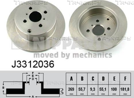 Тормозной диск Nipparts. Артикул J3312036