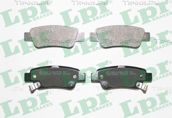 Тормозные колодки LPR задние для Honda CR-V III 2006-2012. Артикул 05P1455