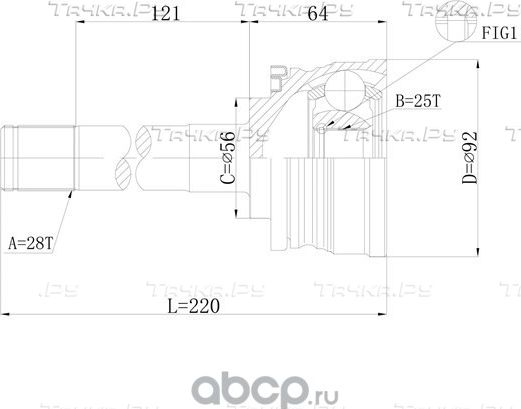 Шрус привода DOUBLEFORCE (Double Force). Артикул DFCV113