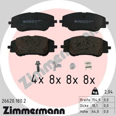 Тормозные колодки Zimmermann. Артикул 26620.180.2