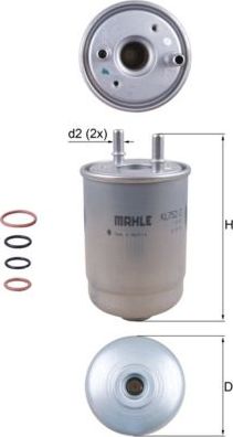 Топливный фильтр Mahle. Артикул KL 752/2D
