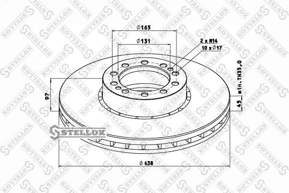 Тормозной диск Stellox передний для Renault Premium I 1996-2006. Артикул 85-00747-SX