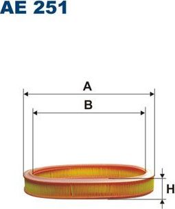 Воздушный фильтр Filtron для Ford Orion III 1990-1993. Артикул AE 251