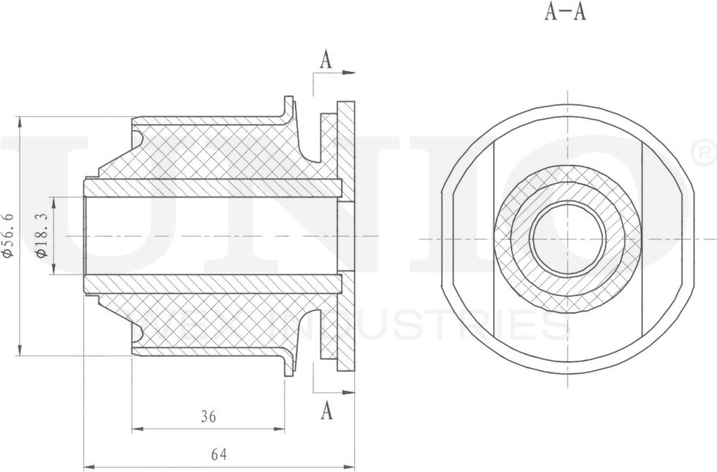 Сайлентблок рычага подвески (Unio). Артикул RMP-20444