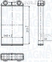 Радиатор отопителя (печки) Magneti Marelli для Renault Trafic II 2001-2014. Артикул 350218439000