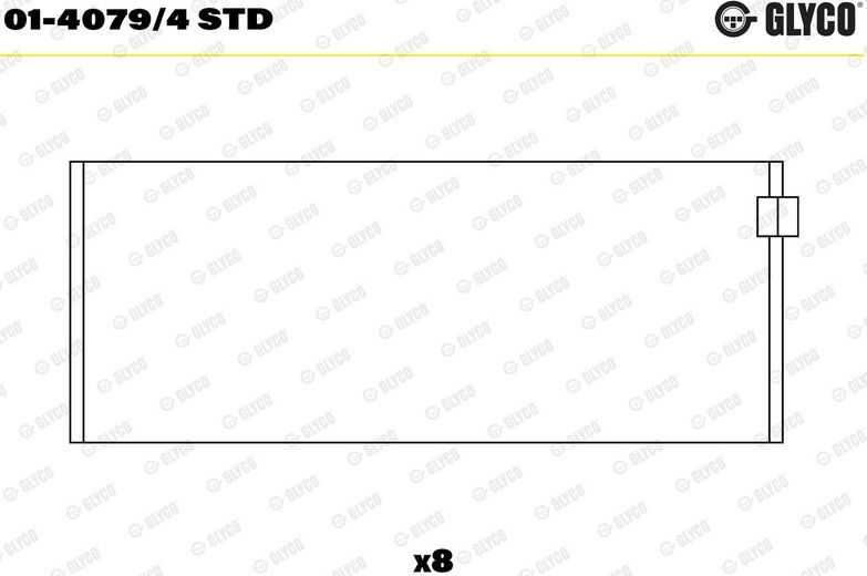 Вкладыши шатунные Glyco для Alfa Romeo MiTo I 2008-2018. Артикул 01-4079/4 STD