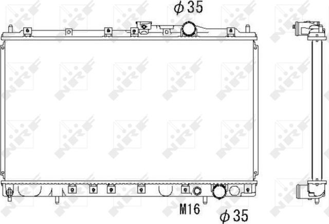 Радиатор охлаждения двигателя NRF (алюминий) для Mitsubishi Colt IV (CA0) 1992-1996. Артикул 58182