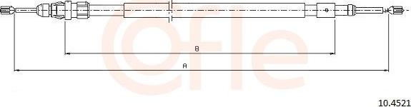 Трос ручника (тросик ручного тормоза) Cofle задний правый/левый для Citroen C3 I 2002-2012. Артикул 92.10.4521