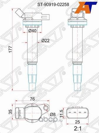 Катушка зажигания TOYOTA COROLLA 07- 1ZRFELEXUS N (SAT). Артикул ST9091902258