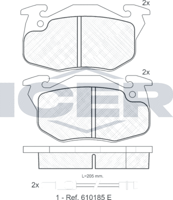 Тормозные колодки Icer передние для Renault 11 1986-1988. Артикул 180633