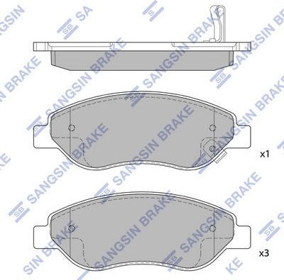 Тормозные колодки Sangsin Hi-Q. Артикул SP1878