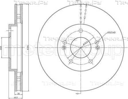 Тормозной диск Trusting передний для Hawtai Boliger 2013-2026. Артикул DF153