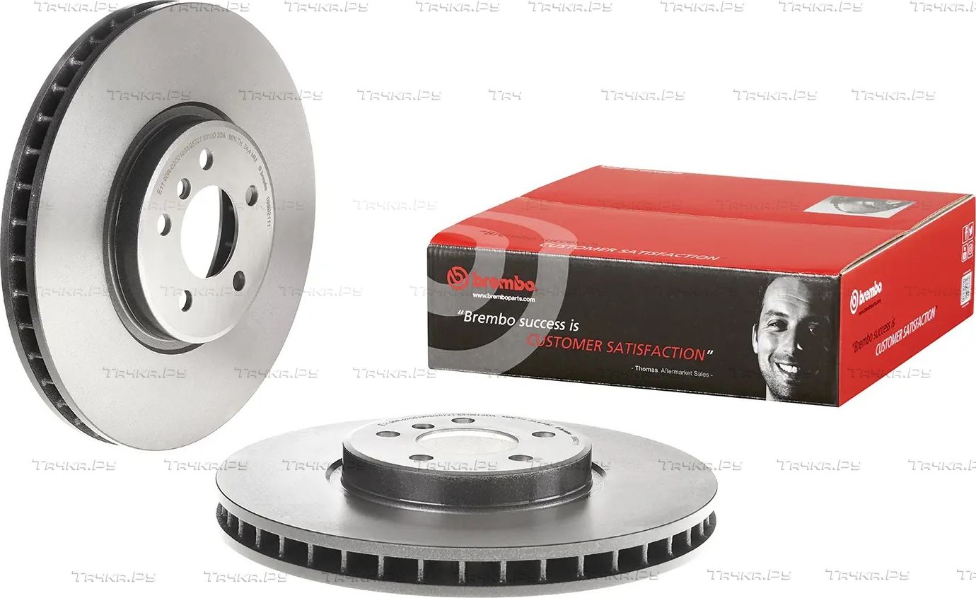 Тормозной диск Brembo PRIME LINE - UV Coated передний для BMW X6 I (E71) 2008-2014. Артикул 09.9921.11