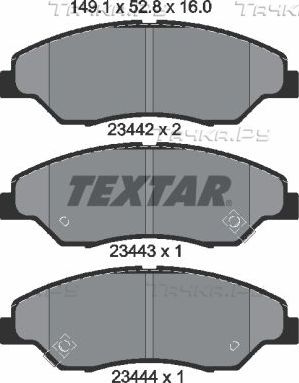 Тормозные колодки Textar передние для Kia Sportage I 1999-2003. Артикул 2344201