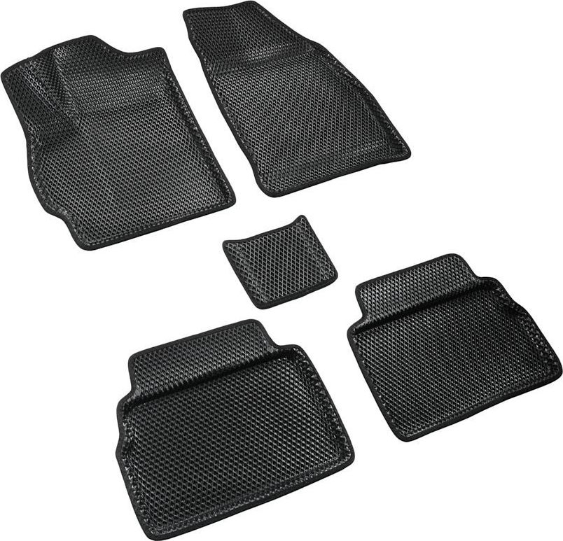 Коврики Seintex 3D EVA ромб для салона Omoda C5 2022-2026 ЧЕРНЫЕ. Артикул 99677