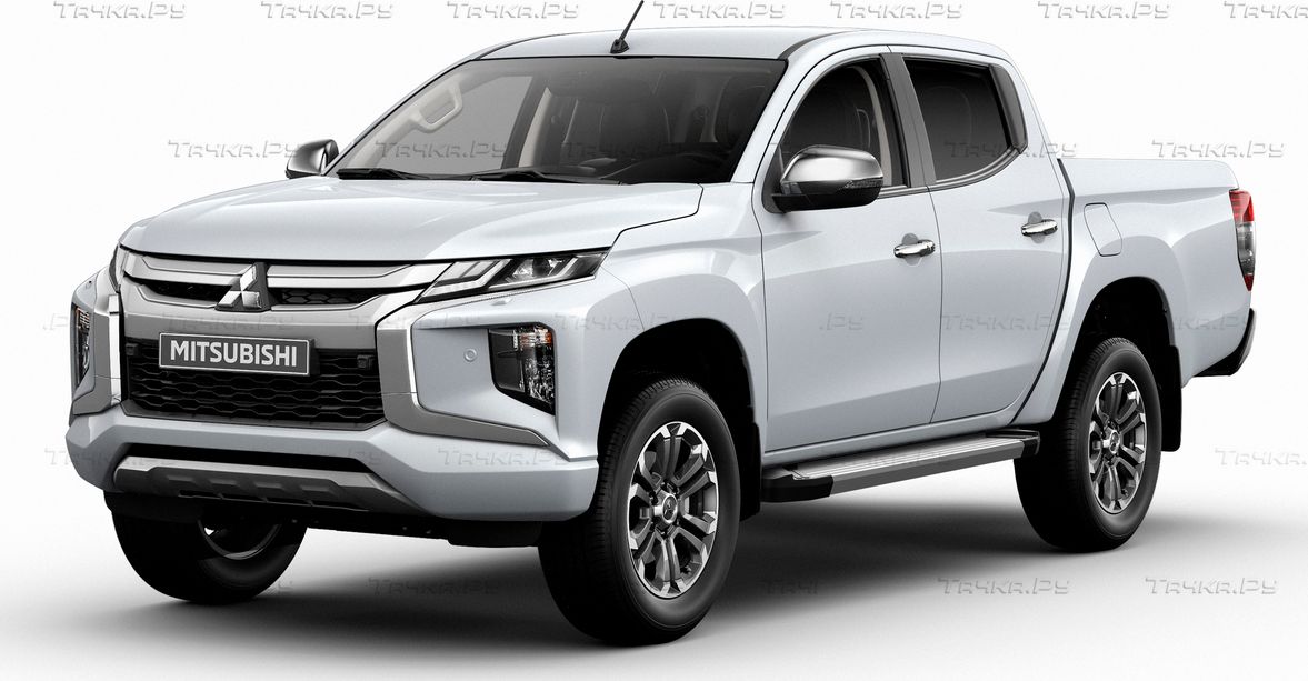 Пороги алюминиевые AutoMax Silver для Mitsubishi L200 IV 2006-2015. Артикул AMS.F193S.4001.1