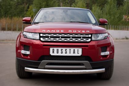 Защита RusStal переднего бампера d76 (дуга) для Land Rover Range Rover Evoque I Prestige, Pure 2011-2018. Артикул REPZ-000802