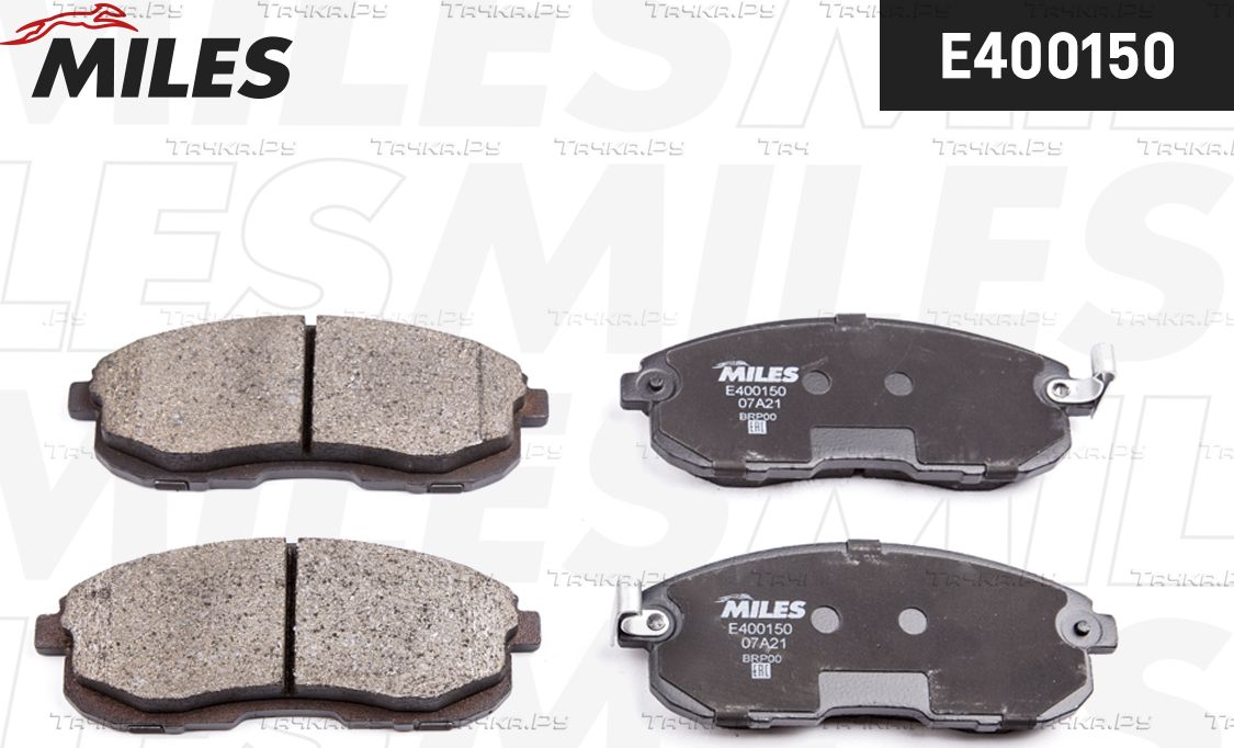 Тормозные колодки Miles (Low-Metallic) передние для Nissan Juke I 2010-2019. Артикул E400150