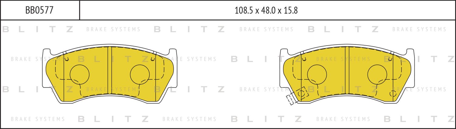 Колодки тормозные NISSAN ALMERA/SUNNY -97 передн. (Blitz). Артикул BB0577