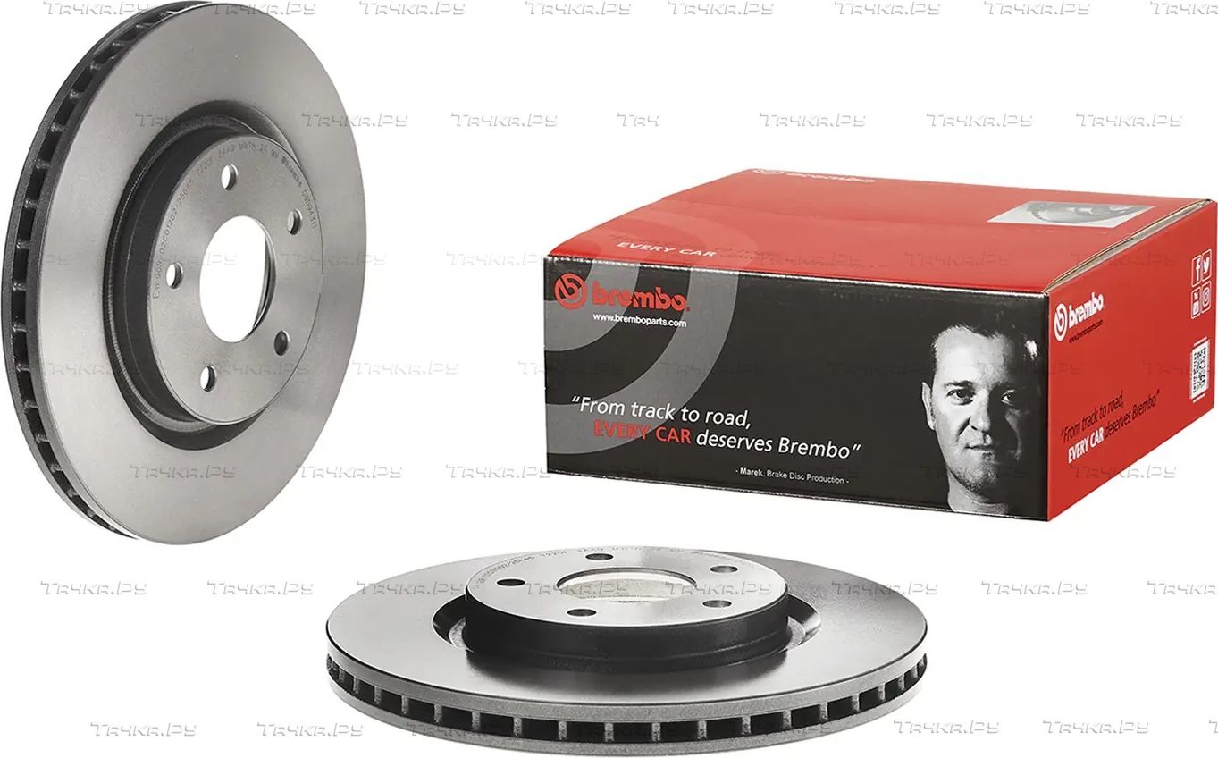 Тормозной диск Brembo PRIME LINE - UV Coated передний для Renault Koleos II 2016-2026. Артикул 09.D943.11