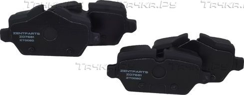 Тормозные колодки Zentparts задние для BMW 1 I (E81/E82/E87/E88) 2004-2012. Артикул Z07681