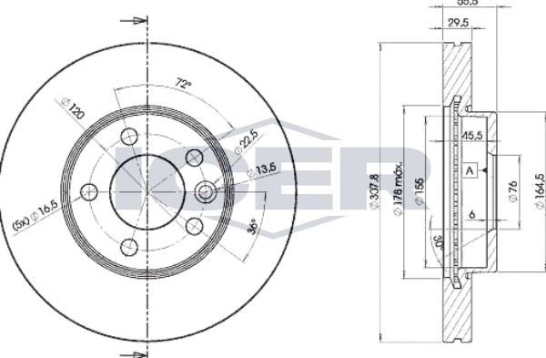 Тормозной диск Icer. Артикул 78BD6153-2