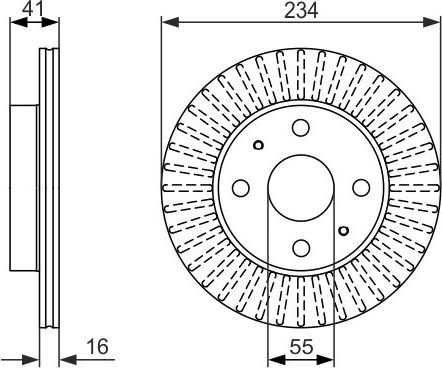Тормозной диск Bosch передний для Daihatsu Trevis 2006-2011. Артикул 0 986 479 592