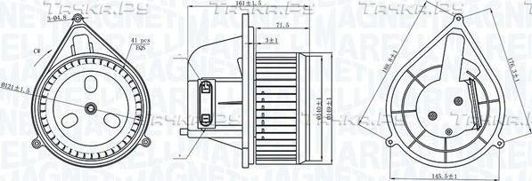 Вентилятор, мотор печки (отопителя) салона Magneti Marelli. Артикул 069412206010