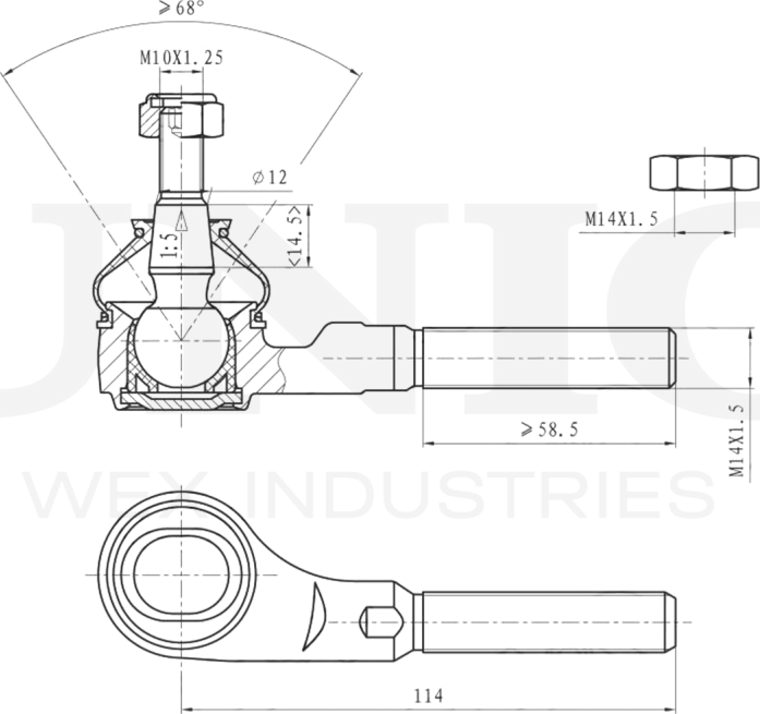 Наконечник рулевой тяги (Unio). Артикул SSP-10069