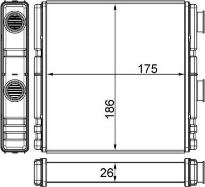 Радиатор отопителя (печки) Mahle Behr для Renault Laguna III 2007-2015. Артикул AH 262 000S