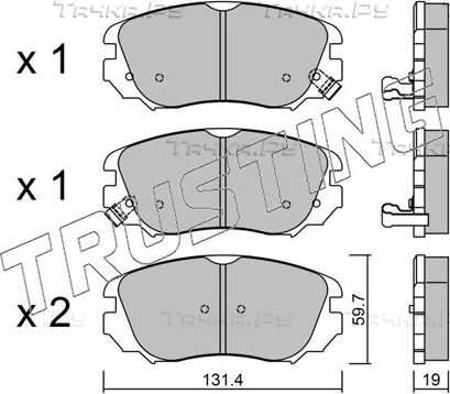 Тормозные колодки Trusting передние для Chevrolet Malibu VIII 2012-2016. Артикул 858.0