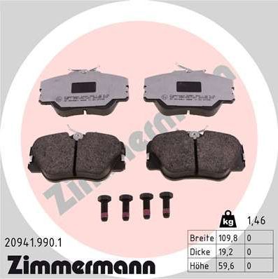 Тормозные колодки Zimmermann rd:z. Артикул 20941.990.1