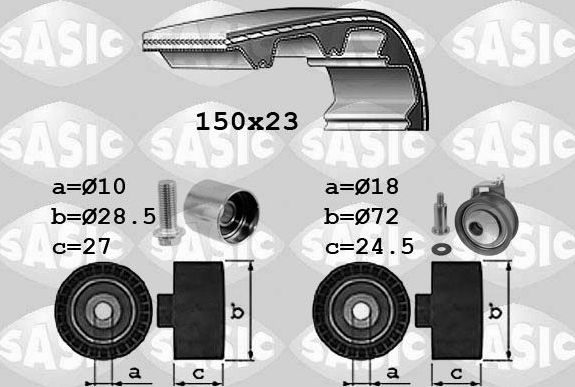 Ремень ГРМ с роликами (комплект) Sasic. Артикул 1756052