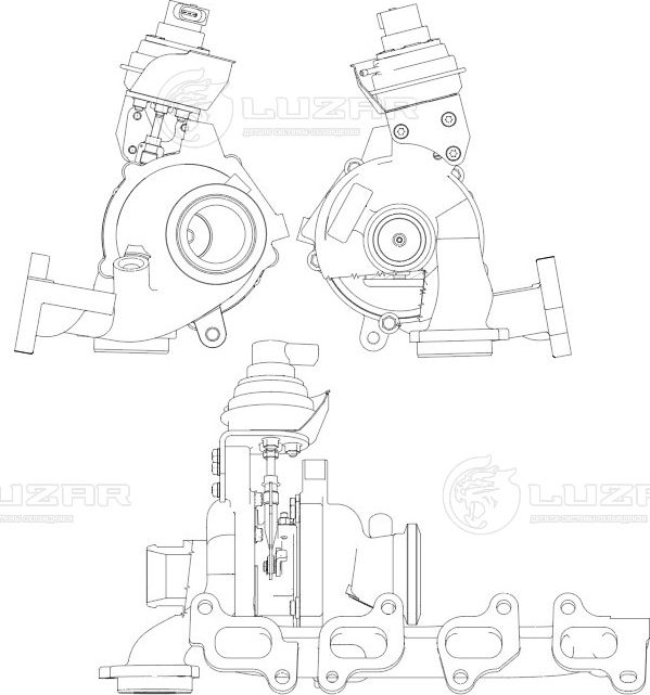 Турбина (турбокомпрессор) Luzar. Артикул LAT 1812