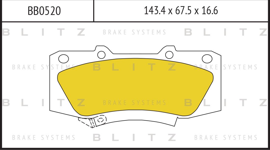Колодки тормозные TOYOTA HILUX III 05- 2.5-3.0 перед. (Blitz). Артикул BB0520